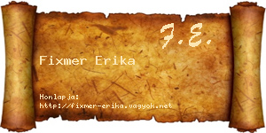 Fixmer Erika névjegykártya
